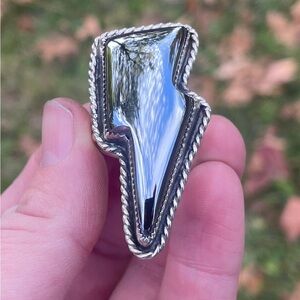 Lightning Bolt Ring. Adjustable. Open band